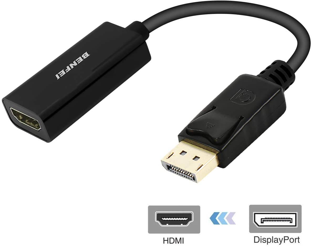 DisplayPort to HDMI, Benfei Gold-Plated DP Display Port to HDMI Adapter (Male to Female) Compatible for Lenovo Dell HP and Other Brand DisplayPort to HDMI, Benfei Gold-Plated DP Display Port to HDMI Adapter (Male to Female) Compatible for Lenovo Dell HP and Other Brand